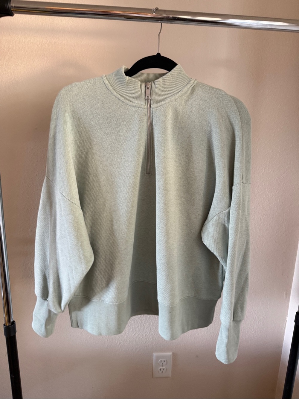 Madewell Light Sage Half-Zip Turtleneck Pullover